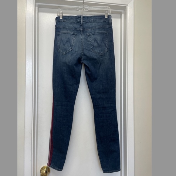 MOTHER High Waisted Looker Jeans Here Kitty Kitty Glitter Racer - Picture 11 of 13